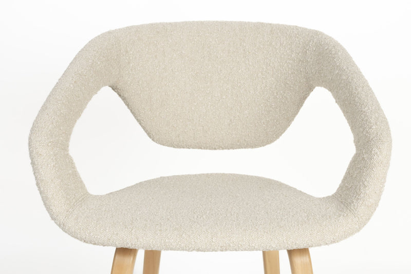 Stuhl Esszimmerstuhl FLEXBACK Bouclé Beige von Zuiver