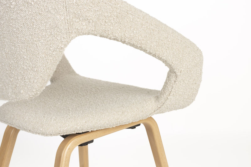 Stuhl Esszimmerstuhl FLEXBACK Bouclé Beige von Zuiver