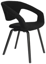 Stuhl Esszimmerstuhl FLEXBACK Bouclé Schwarz von Zuiver