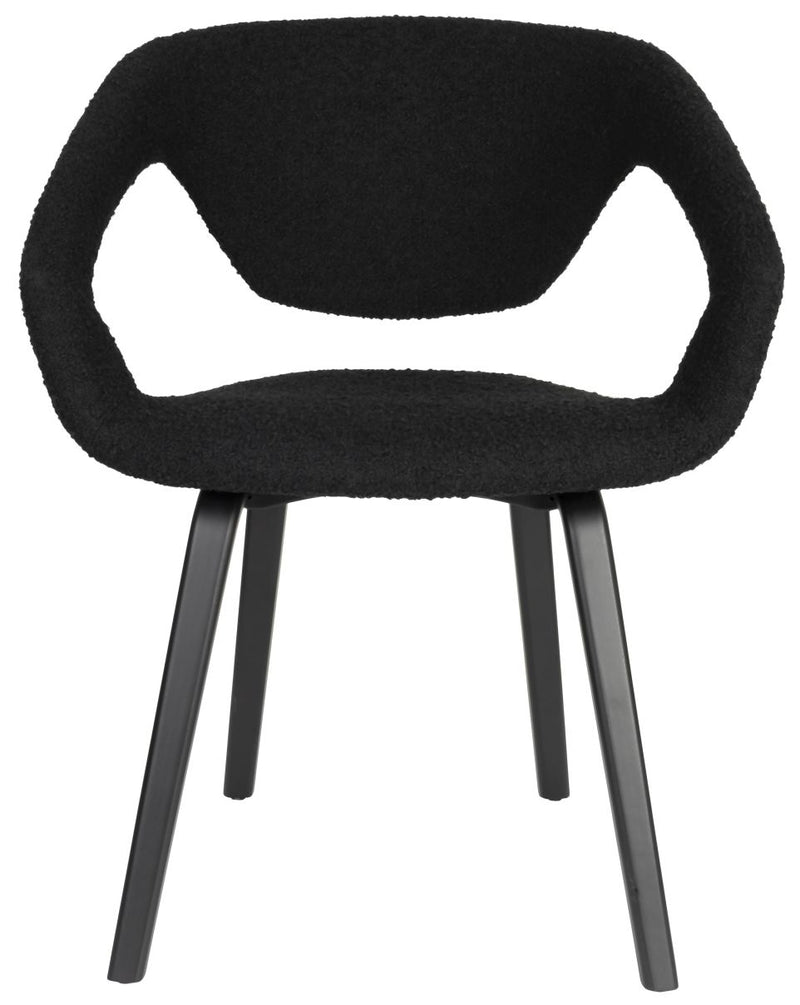 Stuhl Esszimmerstuhl FLEXBACK Bouclé Schwarz von Zuiver