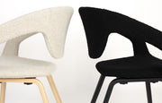 Stuhl Esszimmerstuhl FLEXBACK Bouclé Schwarz von Zuiver