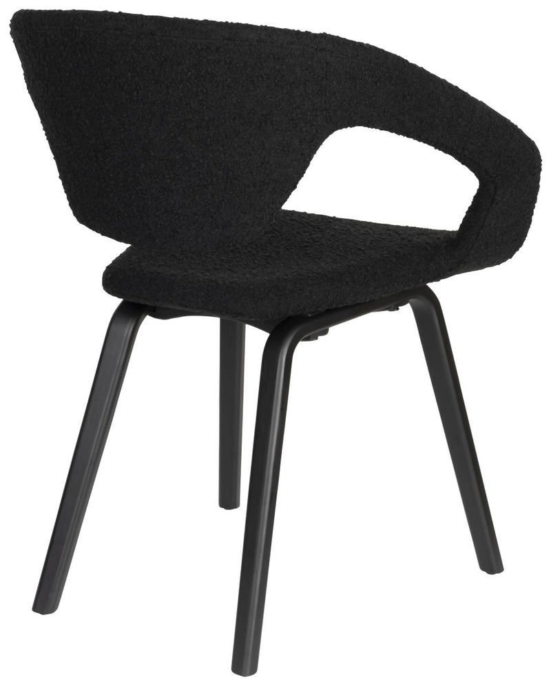 Stuhl Esszimmerstuhl FLEXBACK Bouclé Schwarz von Zuiver