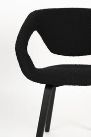 Stuhl Esszimmerstuhl FLEXBACK Bouclé Schwarz von Zuiver