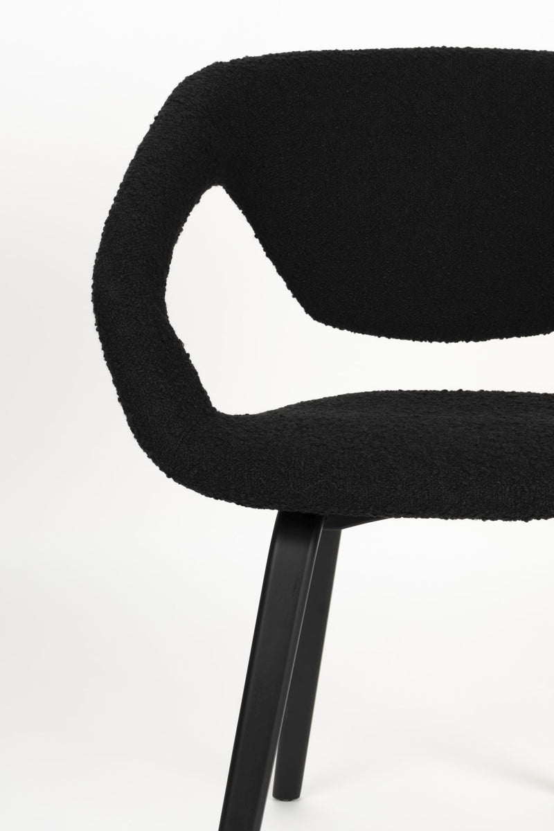 Stuhl Esszimmerstuhl FLEXBACK Bouclé Schwarz von Zuiver