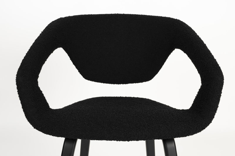 Stuhl Esszimmerstuhl FLEXBACK Bouclé Schwarz von Zuiver