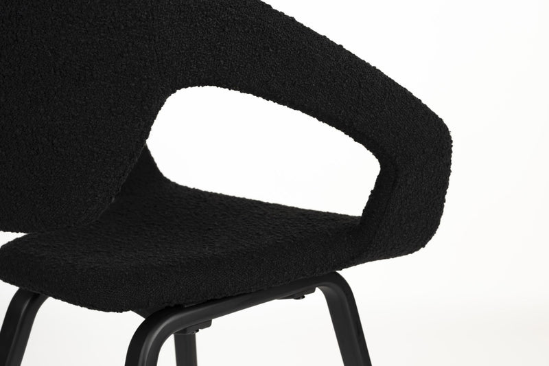 Stuhl Esszimmerstuhl FLEXBACK Bouclé Schwarz von Zuiver