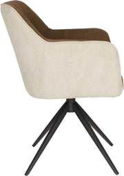 Stuhl Armlehnstuhl Esszimmerstuhl DALEY in der Farbe Beige/Braun