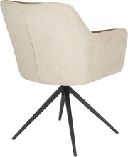 Stuhl Armlehnstuhl Esszimmerstuhl DALEY in der Farbe Beige/Braun