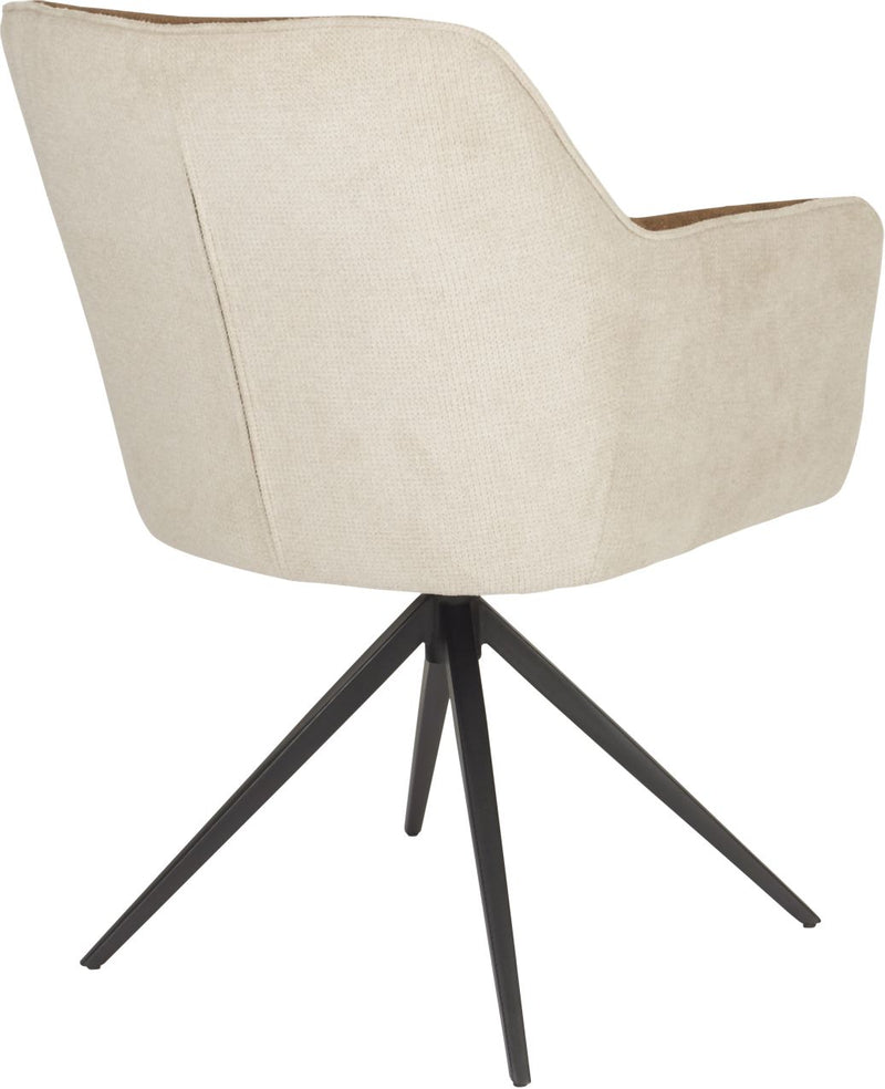 Stuhl Armlehnstuhl Esszimmerstuhl DALEY in der Farbe Beige/Braun