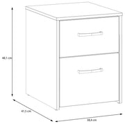 Nachtkästchen Nachttisch CULGOA 2 Schubladen in Weiß / Artisan Eiche