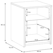 Nachtkästchen Nachttisch CULGOA 2 Schubladen in Weiß / Artisan Eiche