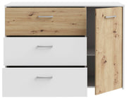 Sideboard CULGOA Kommode 3 Schubladen und 1 Tür Artisan Eiche / Weiß