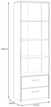 Regal Bücherregal CULGOA mit 2 Schubladen in Weiß mit Artisan Eiche
