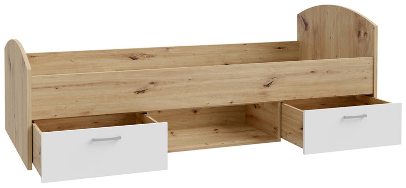 Jugendbett CULGOA 90 x 200 cm mit 2 Schubladen - Artisan Eiche / Weiß