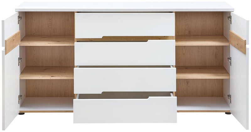 Sideboard MEMPHIS Weiß mit Artisan Eiche Nachbildung
