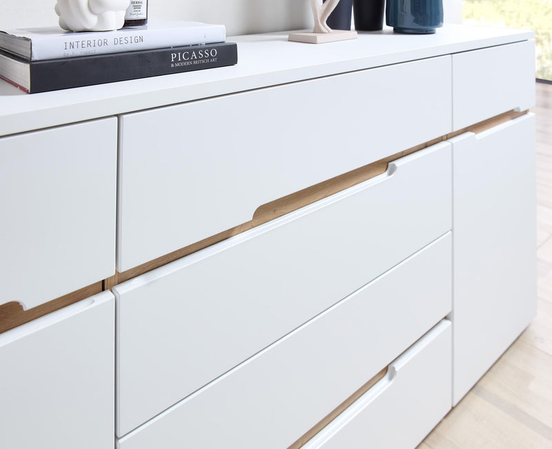 Sideboard MEMPHIS Weiß mit Artisan Eiche Nachbildung