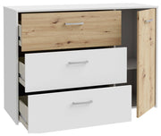 Komplettset Jugendzimmer CULGOA 2 mit Schwebetürenschrank Artisan Weiß