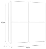 Schwebetürenschrank Kleiderschrank SCHACH&MATT Weiß / Artisan Eiche