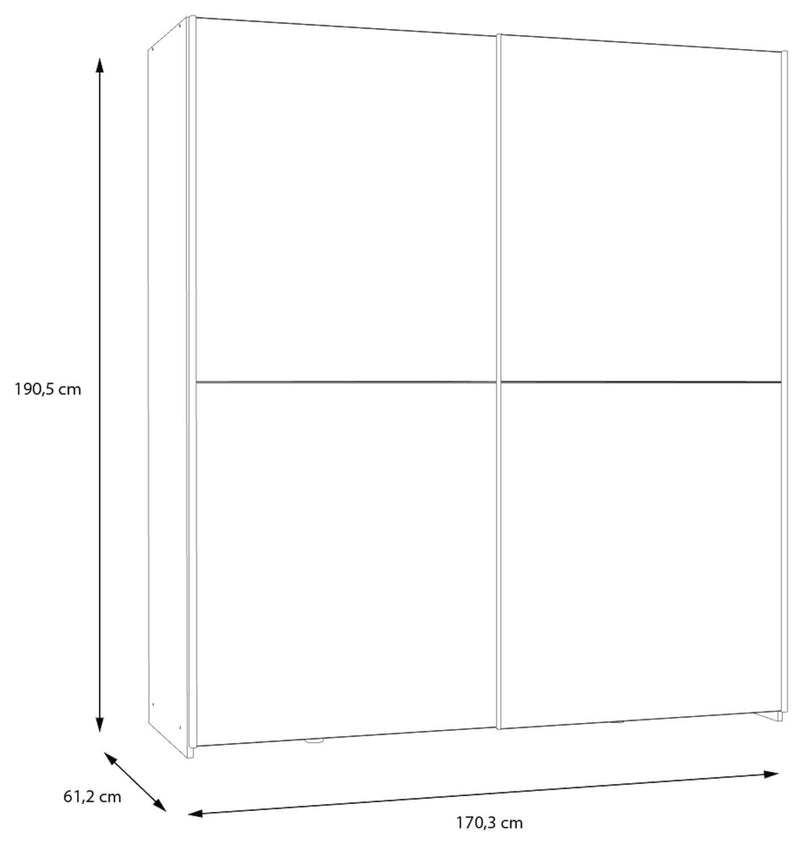 Schwebetürenschrank Kleiderschrank SCHACH&MATT Weiß / Artisan Eiche