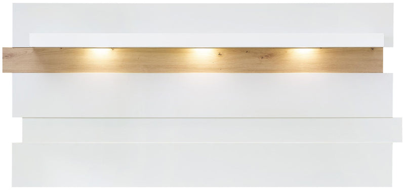 Wandboard Wandpaneel MEMPHIS 202 cm Weiß mit Artisan Eiche Nachbildung