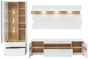Wohnwand Wohnzimmerschrank MEMPHIS Weiß mit Artisan Eiche Nachbildung