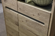 Vitrine BELLANO Viking Oak Nature mit LED