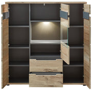 Highboard BELLANO Viking Oak Nature mit Graphit