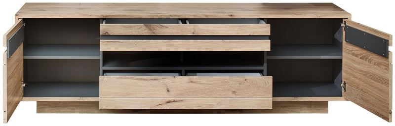 Lowboard BELLANO Viking Oak Nature mit Graphit