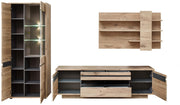 Wohnwand Wohnzimmerschrank BELLANO HH80 Viking Oak Nature mit LED