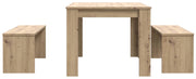 Tischgruppe Esstisch 140 x 90 mit 2 Bänken Dekor Artisan Eiche Forte
