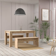 Tischgruppe Esstisch 140 x 90 mit 2 Bänken Dekor Artisan Eiche Forte