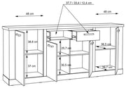 Sideboard CORONA 4 Türen 2 Schubladen Optik Artisan Eiche von Forte