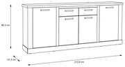 Sideboard CORONA 4 Türen 2 Schubladen Optik Artisan Eiche von Forte