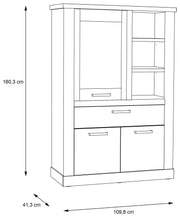 Highboard CORONA 3-trg. 1 Schublade in Artisan Eiche von Forte