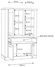 Highboard CORONA 3-trg. 1 Schublade in Artisan Eiche von Forte