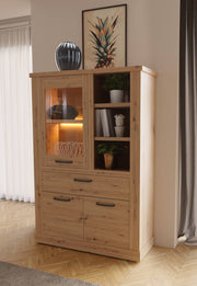 Highboard CORONA 3-trg. 1 Schublade in Artisan Eiche von Forte