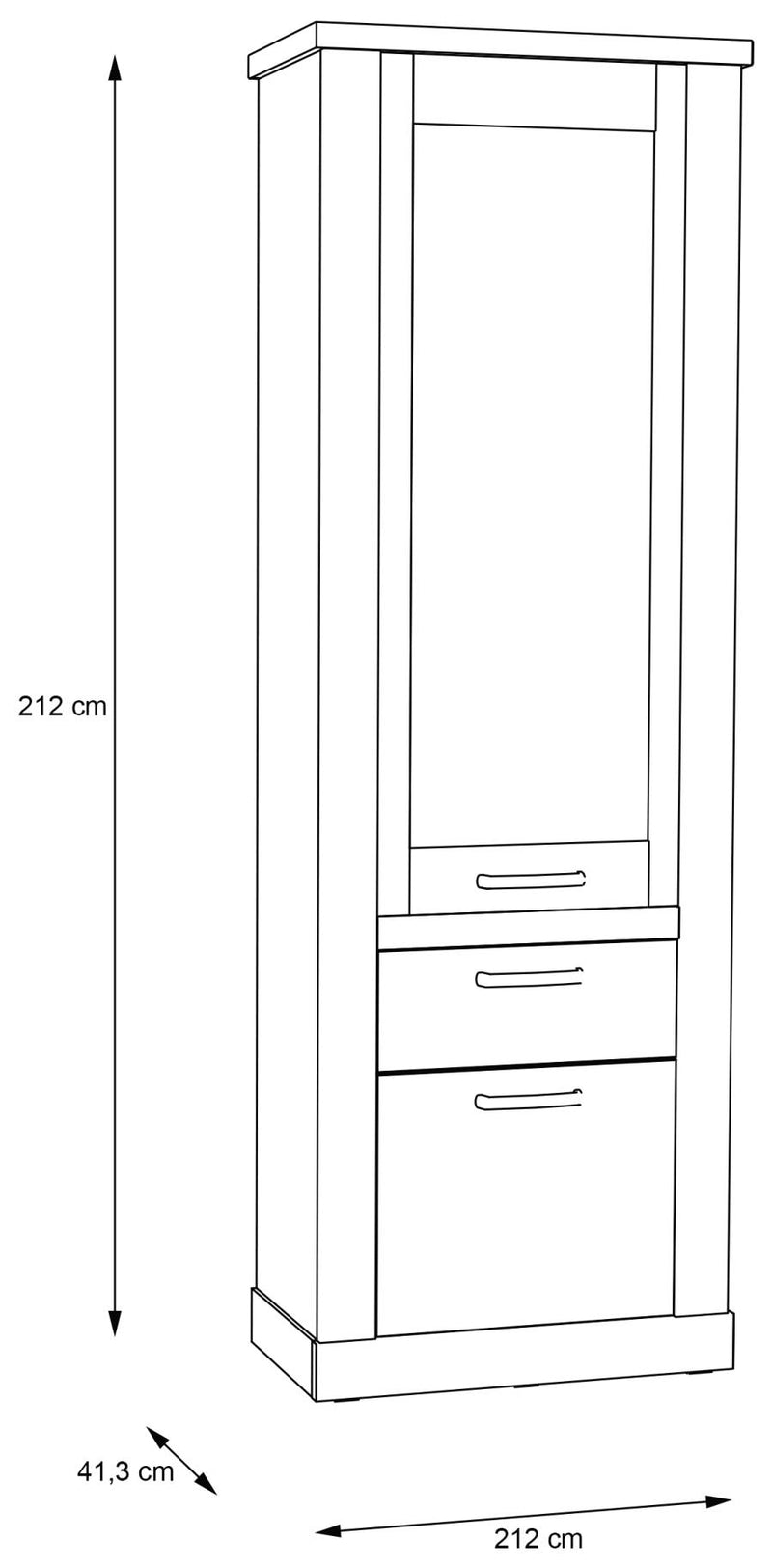 Vitrine CORONA mit Beleuchtung 2 Türen Artisan Eiche von Forte
