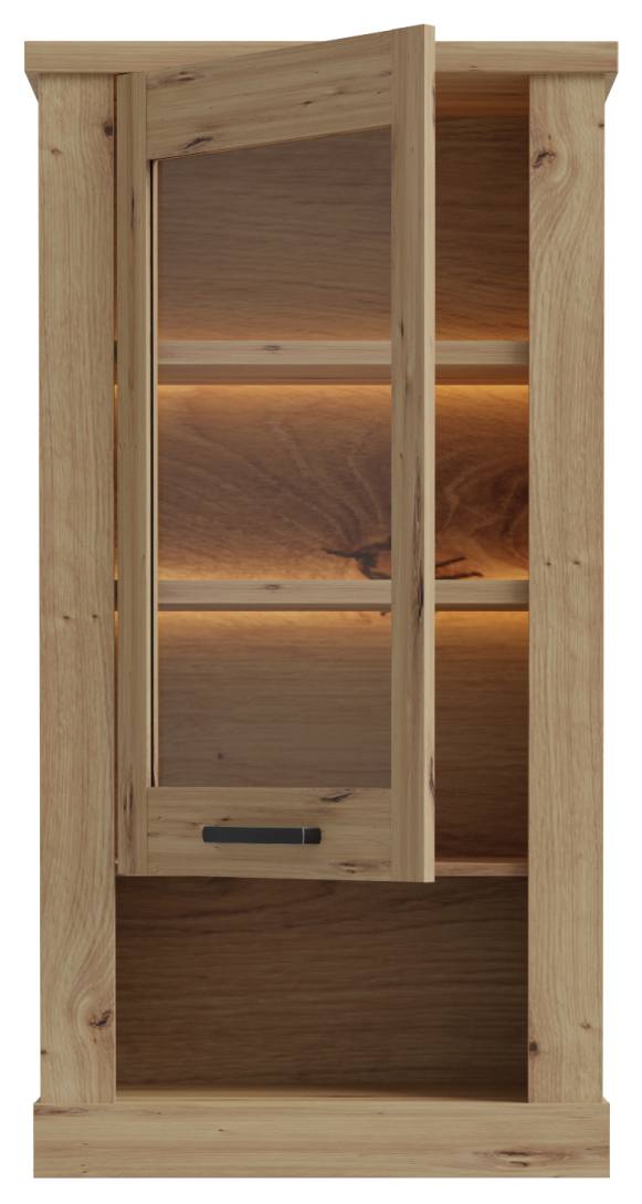 Hängevitrine CORONA 1 Glastür beleuchtet Hängeschrank Artisan Eiche