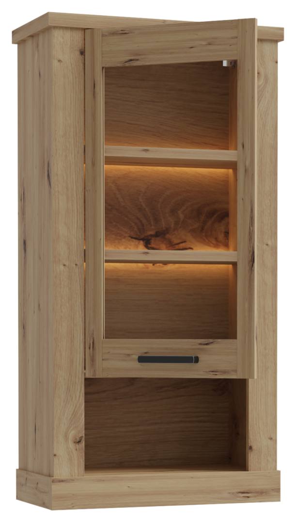 Hängevitrine CORONA 1 Glastür beleuchtet Hängeschrank Artisan Eiche
