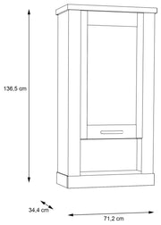 Hängevitrine CORONA 1 Glastür beleuchtet Hängeschrank Artisan Eiche