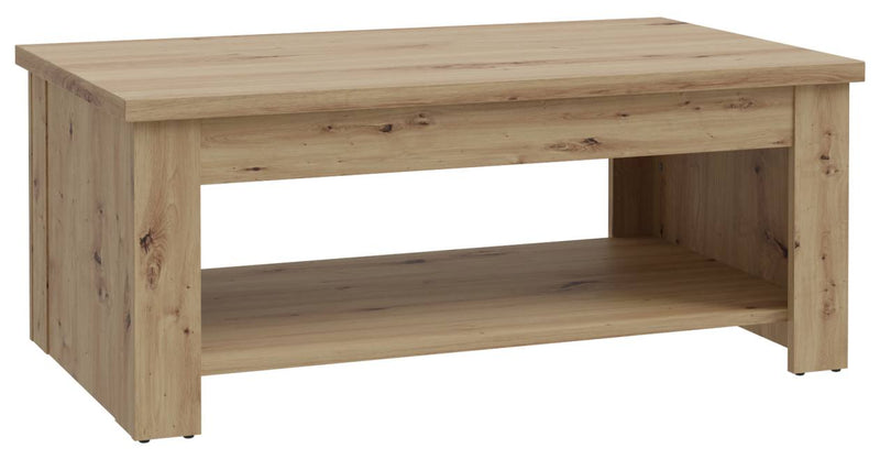 Couchtisch CORONA 110 x 65 mit aufklappbarer Platte in Artisan Eiche