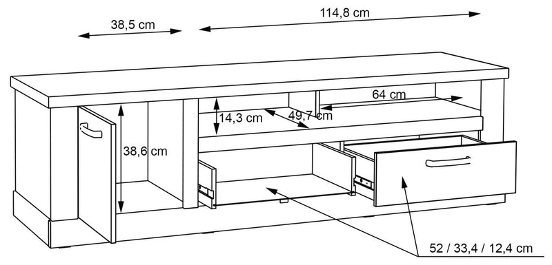 Wohnzimmerschrank CORONA Set 5-tlg Artisan Eiche