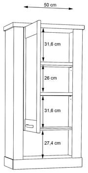 Wohnzimmerschrank CORONA Set 5-tlg Artisan Eiche