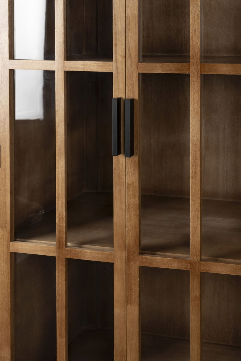 Vitrine Schrank YAZ aus Gummibaumholz im Vintage Style