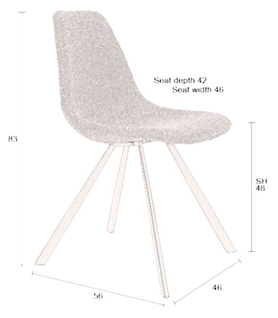 Esszimmerstuhl FRANKY Bouclé Beige von DutchBone