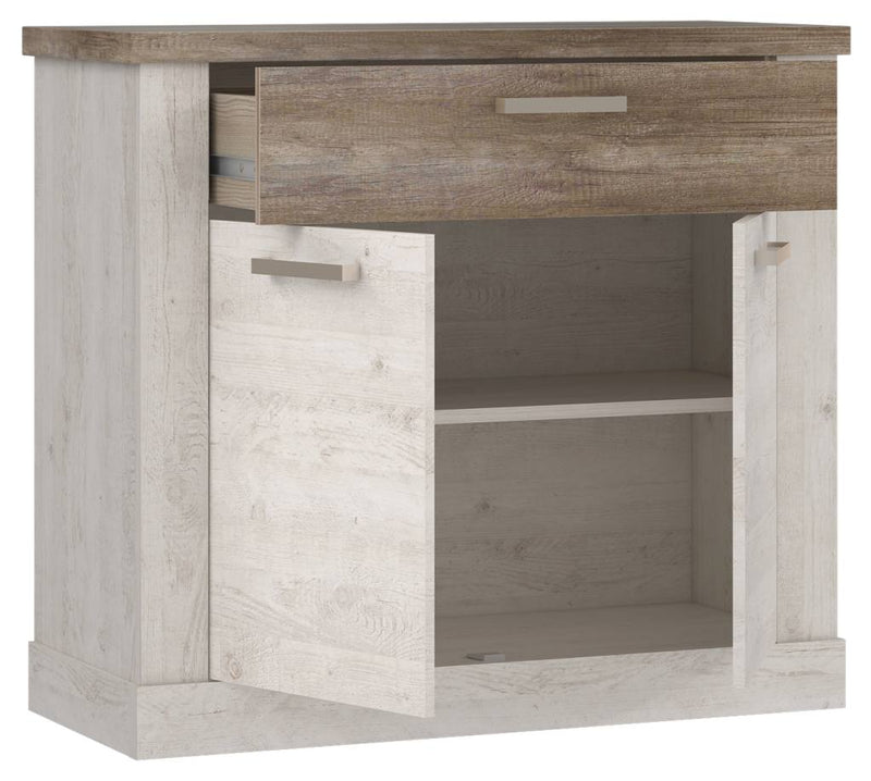 Sideboard DURO 2 Türen und 1 Schublade in Pinie weiß antik