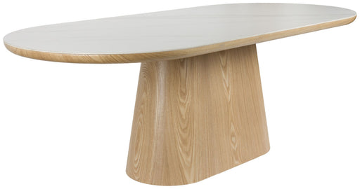 Esstisch Tisch ALMIRA Oval 200x90 eichenfarben mit Marmoroptik