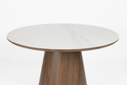 Esstisch Tisch ALMIRA rund 115x115 walnussfarben mit Marmoroptik