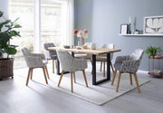 Esstisch ROCKFORD 160 x 90 cm Wildeiche Massivholz geölt Gestell Metall