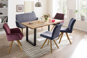 Esstisch ROCKFORD 160 x 90 cm Wildeiche Massivholz geölt Gestell Metall